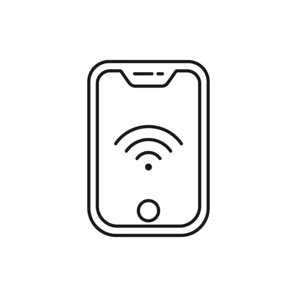 Smartphone wifi - minimal line web icon. simple vector illustrat — 图库矢量图片