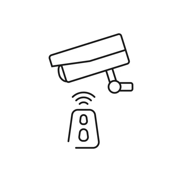 Security camera remote control - minimal line web icon. simple v — Wektor stockowy