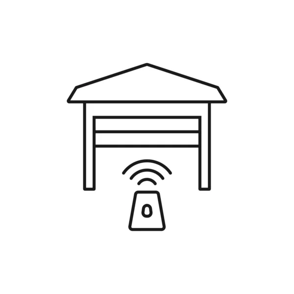 smart garage - minimal line web icon. simple vector illustration