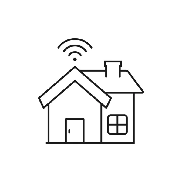 Smart home - minimale lijn web icoon. eenvoudige vector illustratie. — Stockvector