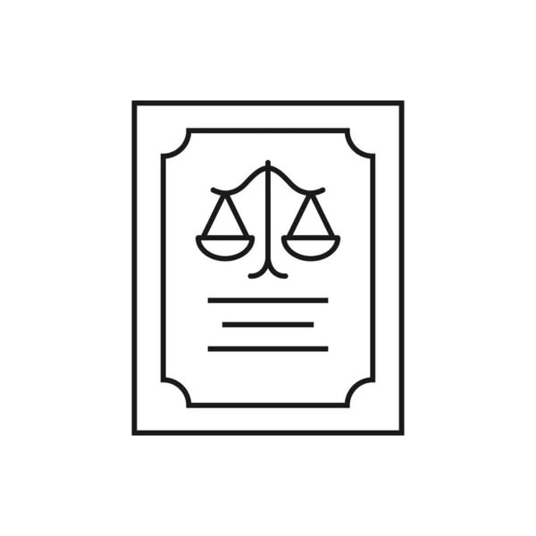 Documento del tribunale icona web linea minima. semplici illustrati vettoriali — Vettoriale Stock