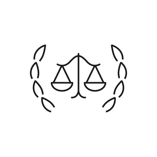 司法与法律-最小线网络图标。 简单向量示例at — 图库矢量图片