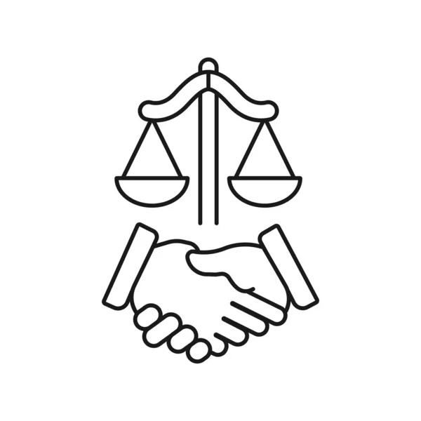비즈니스 법률 - 최소한의 라인 웹 아이콘. 간단 한 벡터 삽화 — 스톡 벡터