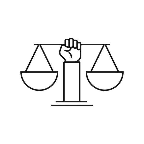 Ley de ética - línea mínima icono web. ilustración simple vector . — Vector de stock