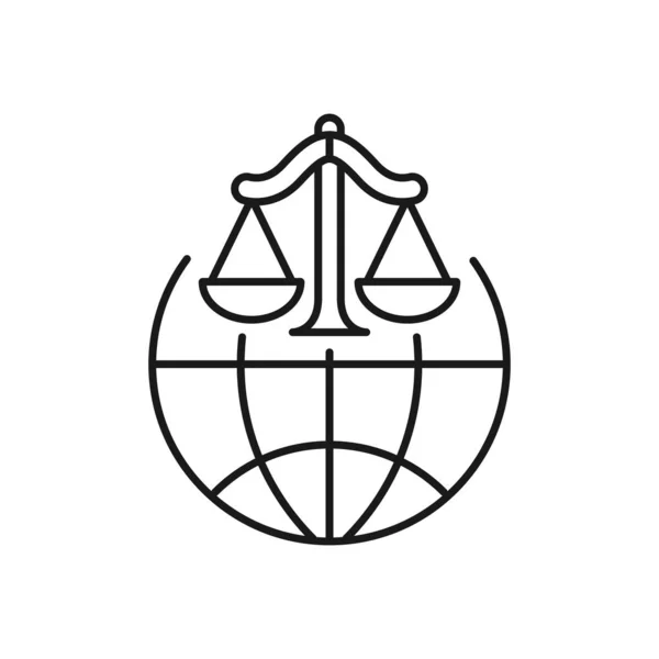 Derecho internacional - línea mínima icono web. vector simple illustr — Vector de stock