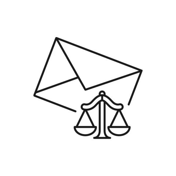 Law mail - minimal line web icon. einfache Vektorillustration. co — Stockvektor