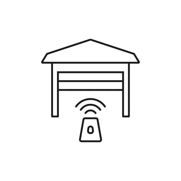Smart garage - minimal line web icon. simple vector illustration Telifsiz Stok Vektörler