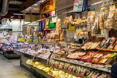 FLORENCE, ITALY - 12, MARCH, 2018: Horizontal picture of Mercato Centrale Firenze, a touristic destination of Florence, Italy clipart