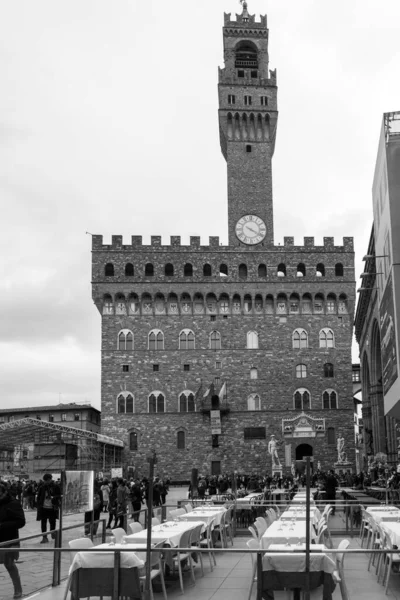 Květina Itálie March 2018 Černobílý Obrázek Palazzo Del Bargello Jedné — Stock fotografie