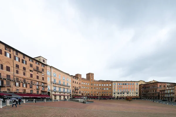 Siena Italia Marzo 2018 Gran Angular Enorme Plaza Llamada Piazza — Foto de Stock