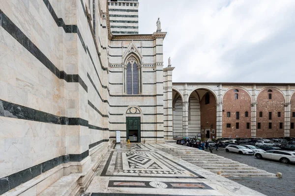 Siena Itálie March 2018 Horizontální Obraz Exteriéru Katedrály Siena Významné — Stock fotografie