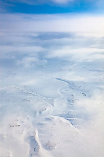 Vinter tundra från ovan — Stockfoto