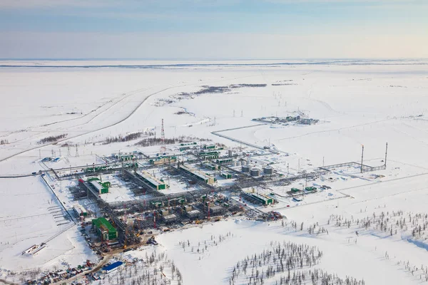 Gas processing plant, a top view — Stock Photo, Image