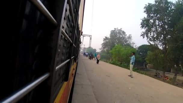 Video Shot Barauni Bihar India Mar 2020 Train Running Shots — Stock Video