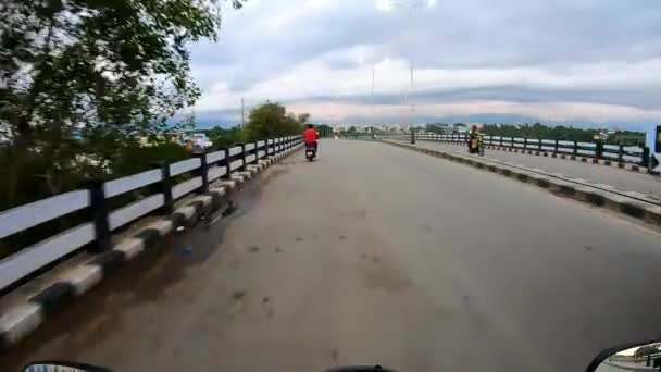 Motorcycle Ridding Street Footage Taken Coimbatore India Jan 2020 — Stock Video