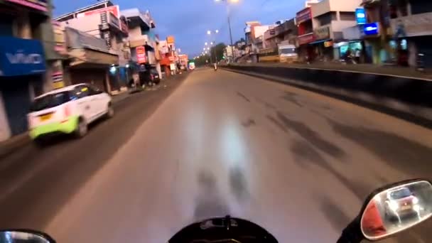 Motorcycle Ridding Street Footage Taken Coimbatore India Jan 2020 — Stock Video