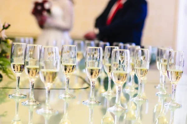 Glasses of champagne on the table — Stock Photo, Image