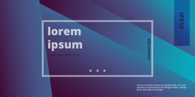 Minimalist tarzda fütürist bir poster. Soyut kapak tasarımı. Soğuk renklerde vektör illüstrasyonu