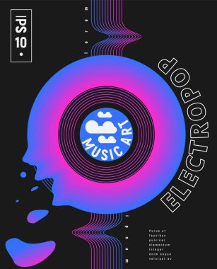 Modern minimalist poster. Parlak eğim. Bir vektördeki soyut şablon