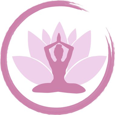 Yoga vector logo with lotus and Enso  clipart