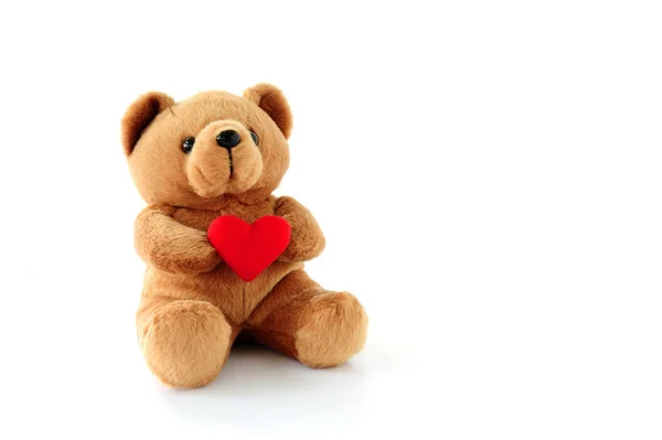 Teddy Bear Holding a heart-shaped — Stock Photo, Image