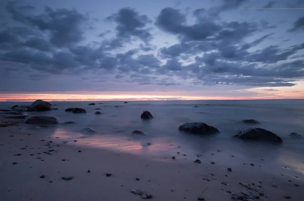 Schöner Sonnenuntergang Strand Eines Nationalparks Schweden — Stockfoto