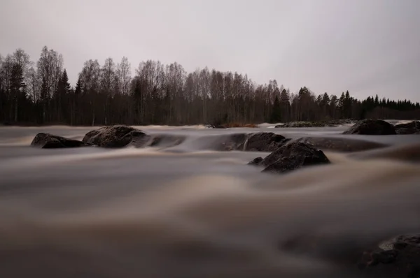 Wild River Sweden Photographed Long Exposure Daytime — стоковое фото