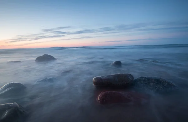 Ocean Sunset Photographed Long Exposure — Stock Photo, Image