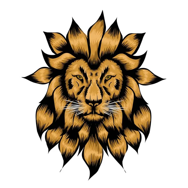 Conception Simple Tête Illustration Lion Sur Fond Blanc — Image vectorielle