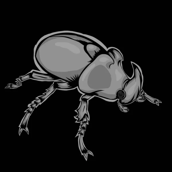 白を基調としたシンプルなデザインの甲虫 — ストックベクタ