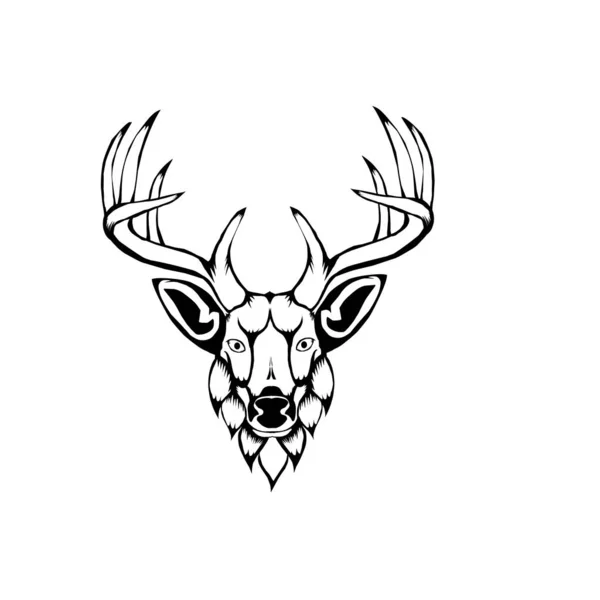 Sketch Design Illustration Head Deer White Background — Stock Vector