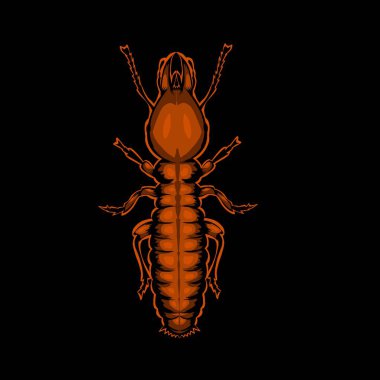 Siyah arkaplanda basit bir illüstrasyon termit tasarımı 
