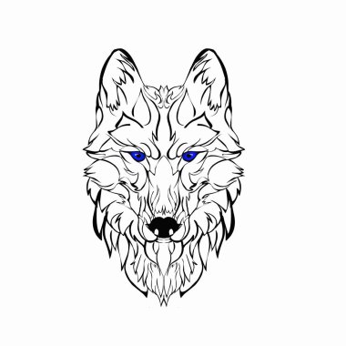 Çizim tasarımı. Baş kurt. 