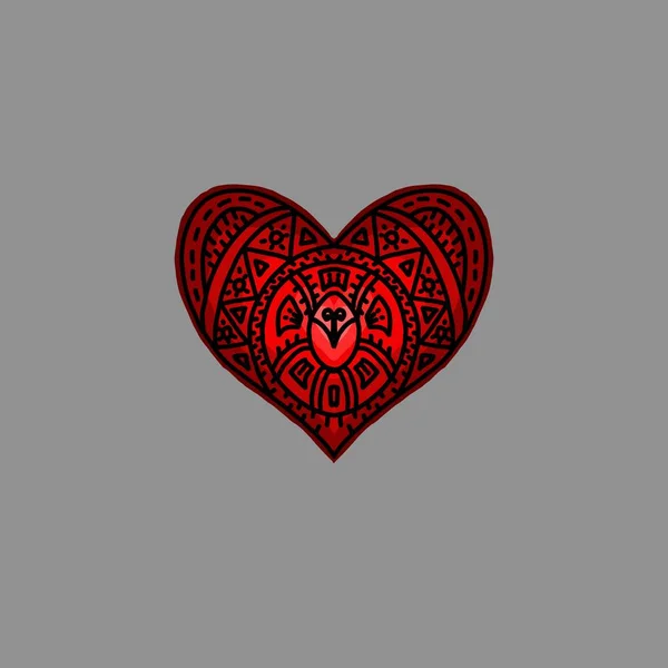 Simple Design Illustration Heart Ornamental Pattern — 스톡 벡터