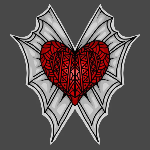 Patrón Ornamental Corazón Con Mandalas Estilo — Archivo Imágenes Vectoriales