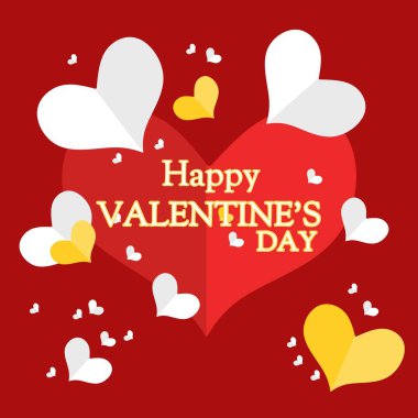 Düz tasarım Sevgililer Günü afişi. 