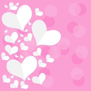 Düz tasarım, kağıt sanatıyla Sevgililer Günü afişi. 