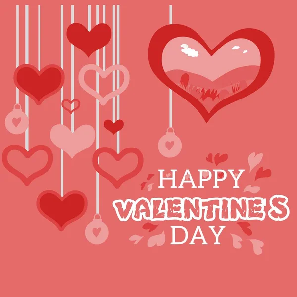День Святого Валентина Фон Украшением Формы Сердца — стоковый вектор