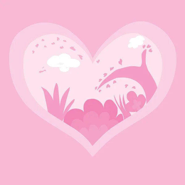 Fondo Del Día San Valentín Sobre Fondo Rosa — Vector de stock