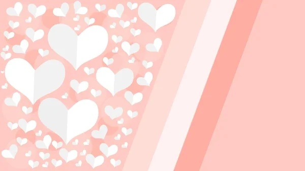 Vlak Ontwerp Valentijnsdag Banner Met Papier Kunst Stijl — Stockvector