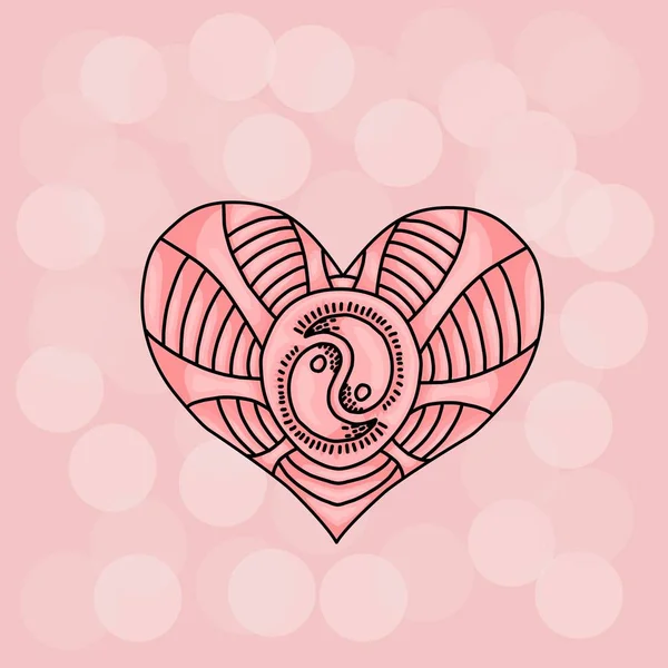 Icono Corazón Con Estilo Mandalas — Archivo Imágenes Vectoriales