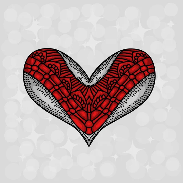 Icono Corazón Con Estilo Mandalas — Vector de stock