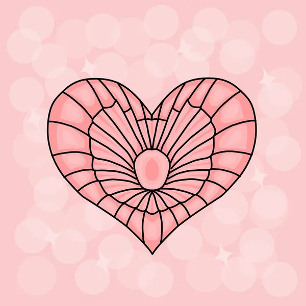 Icono Corazón Con Estilo Mandalas — Vector de stock