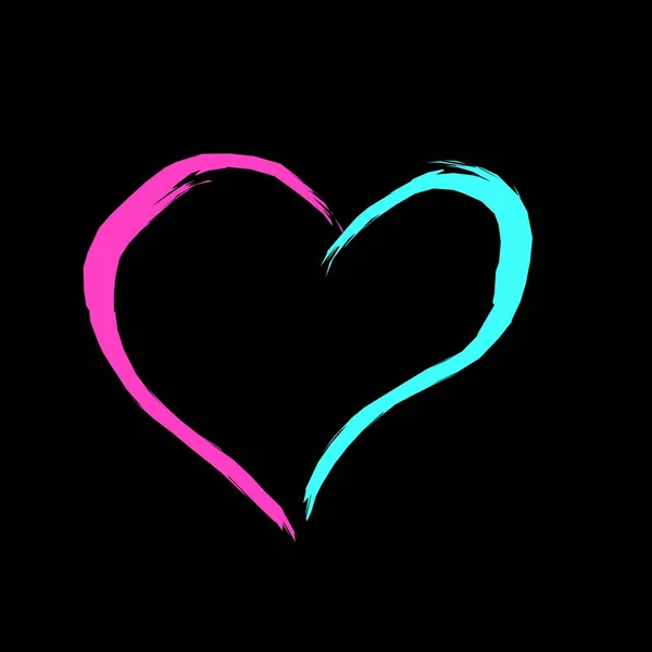 Abstract design heart with line art 