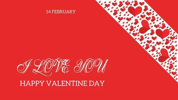 Flat design valentine's day banner on red background 