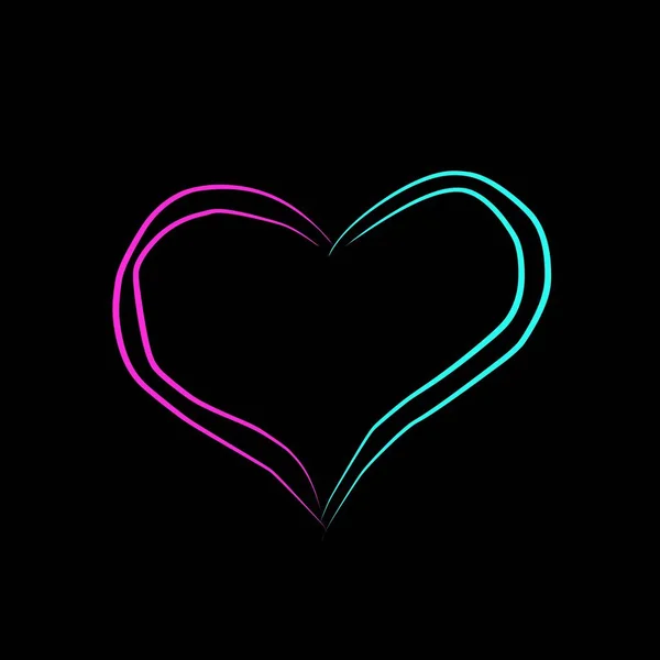 Sketch design with line art blue pink style 