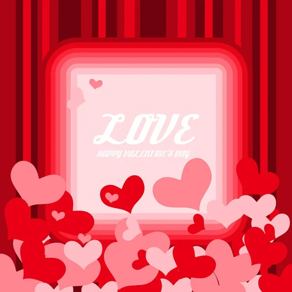 Flat Design Valentine Day Banner Paper Art Style — Stock Vector