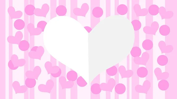 Valentine Day Background Paper Art Style Shape Heart White — Stock Vector