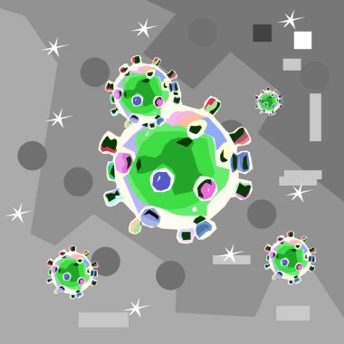 Simpel design of corona virus in wpap or pop art style 