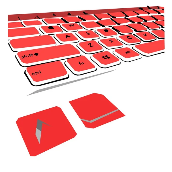 Simple Design Illustration Laptop Keyboard — 图库矢量图片